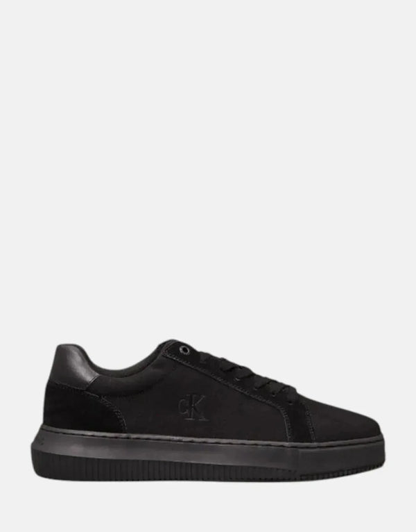 Calvin Klein Men's Chunky Cupsole Black Canvas Sneakers for Modern Style