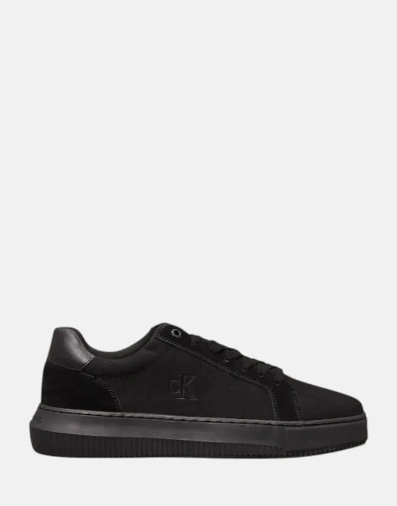 Calvin Klein Men's Chunky Cupsole Black Canvas Sneakers for Modern Style