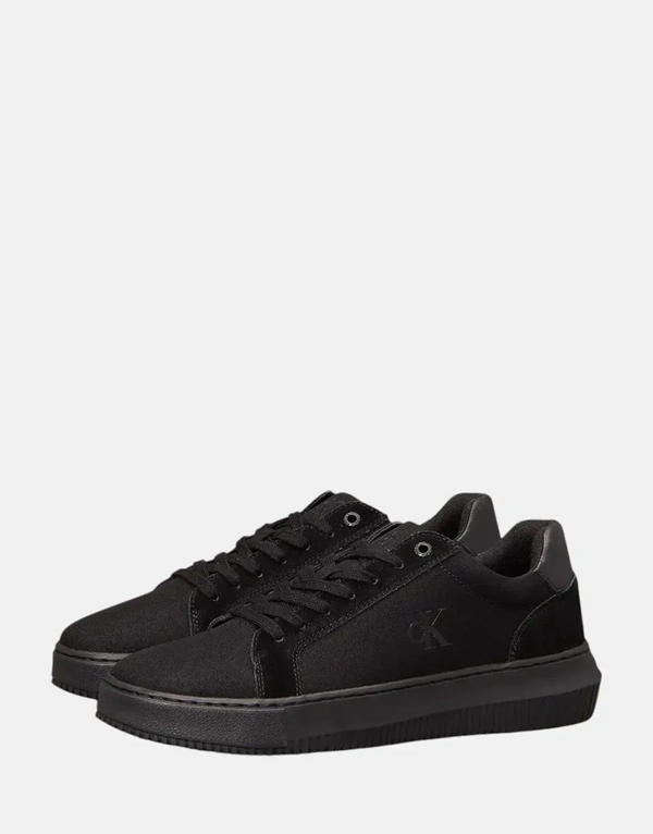 Calvin Klein Men's Chunky Cupsole Black Canvas Sneakers for Modern Style