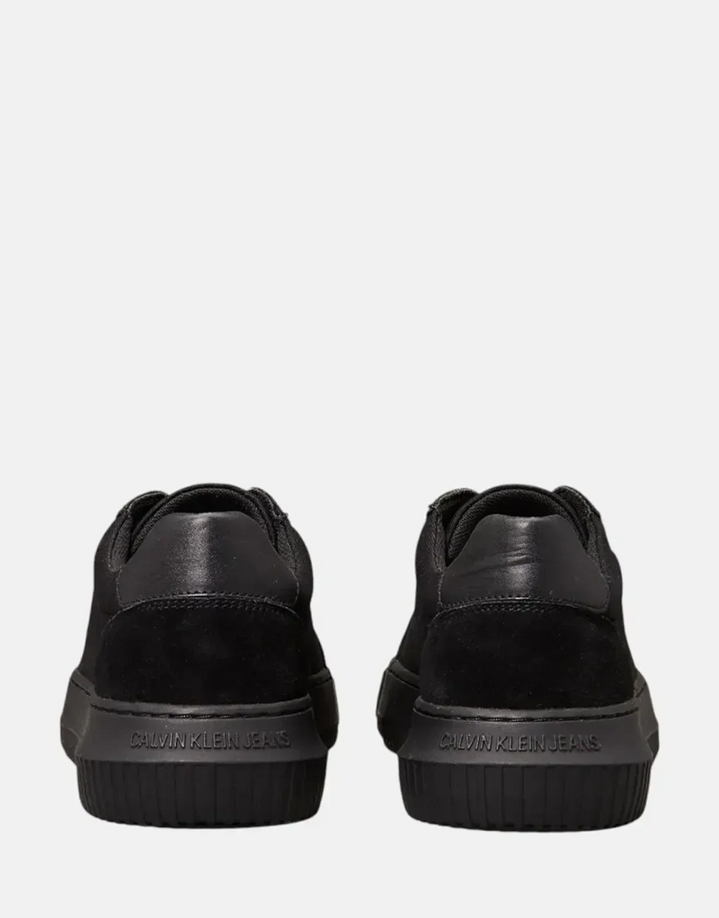 Calvin Klein Men's Chunky Cupsole Black Canvas Sneakers for Modern Style