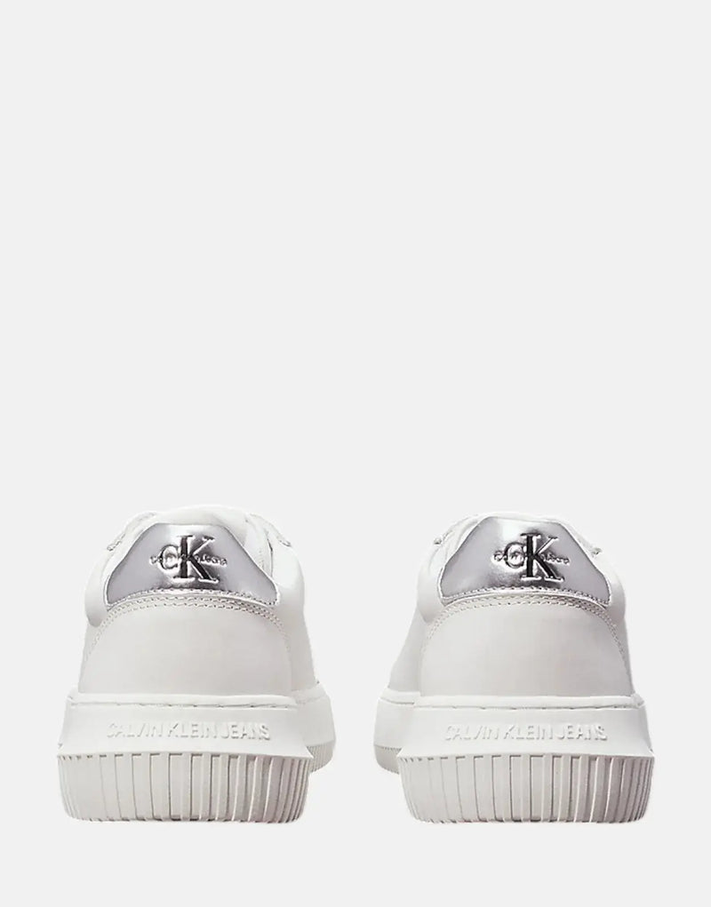 Calvin Klein Women's Chunky Cupsole Lace-up White Fashion Sneakers for Comfort