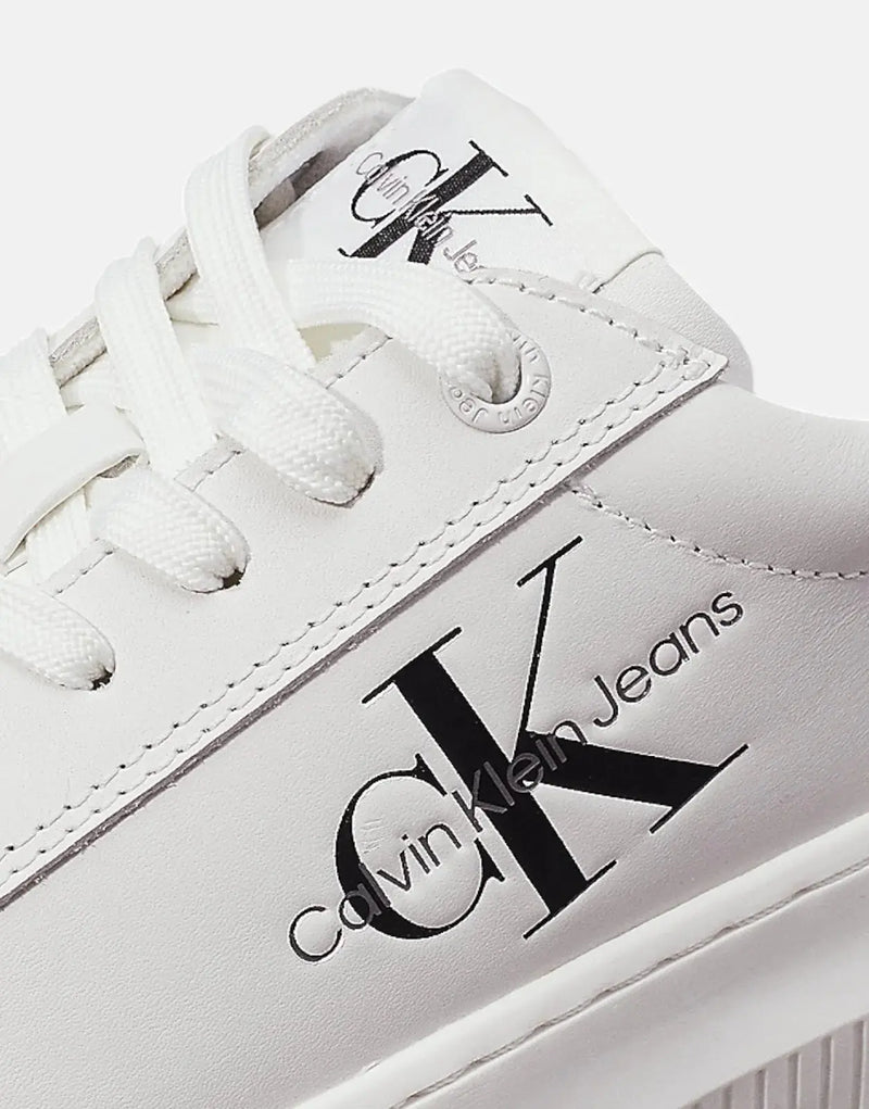 Calvin Klein Women's Chunky Cupsole Lace-up White Fashion Sneakers for Comfort