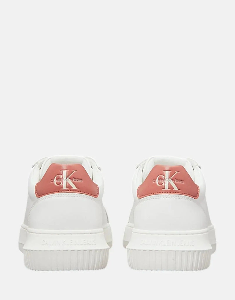 Calvin Klein Men's Chunky Cupsole Mono Leather White Multi Fashion Sneakers