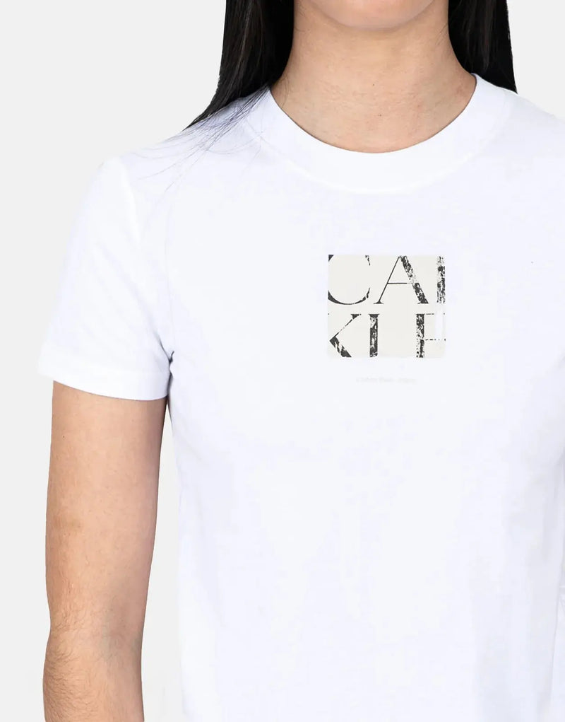 Calvin Klein Iconic White T-Shirt: Front Photo Graphic, Premium Soft Cotton Comfort