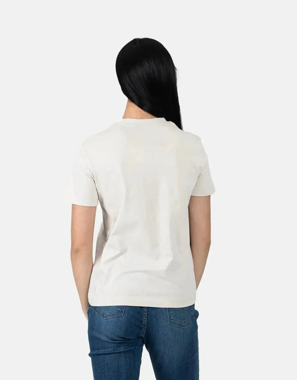 Calvin Klein Women's Light Brown Glossy Monogram T-Shirt, Soft Regular Fit