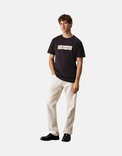 Calvin Klein Regenerative Cotton Black T-Shirt with Iconic Textured Logo Print