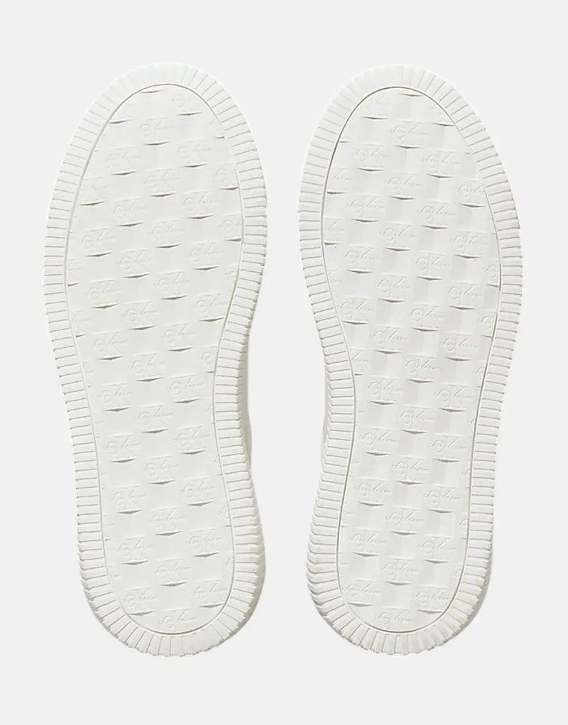 Calvin Klein Women's Low Laceup Cupsole Sneakers - Classic White Leather Comfort