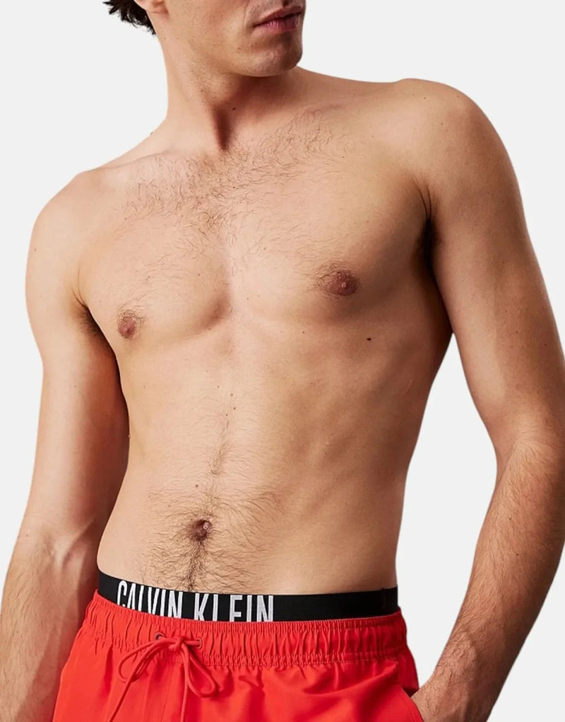 Calvin Klein Men's Intense Power Recycled Quick-Dry Red Swim Shorts