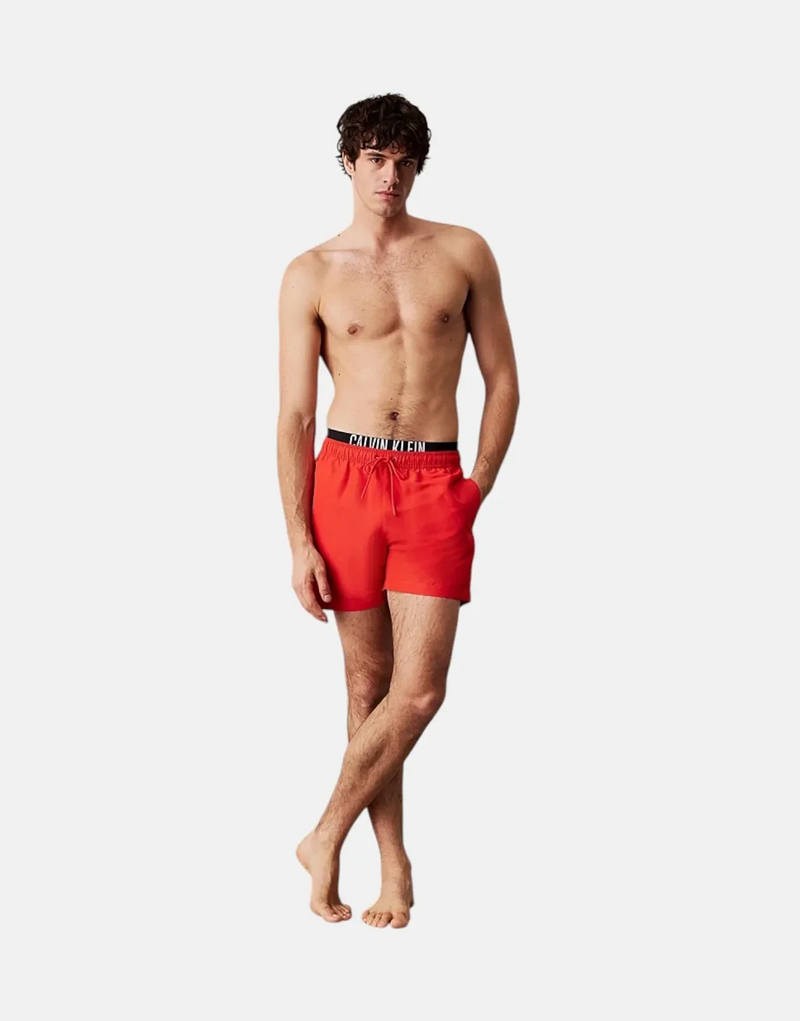 Calvin Klein Men's Intense Power Recycled Quick-Dry Red Swim Shorts