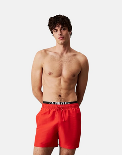 Calvin Klein Men's Intense Power Recycled Quick-Dry Red Swim Shorts