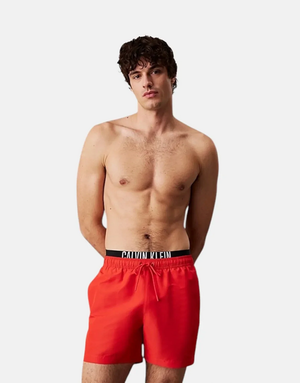 Calvin Klein Men's Intense Power Recycled Quick-Dry Red Swim Shorts