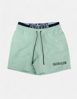 Calvin Klein Men's Iconic Double Waistband Green Shorts - Premium Style