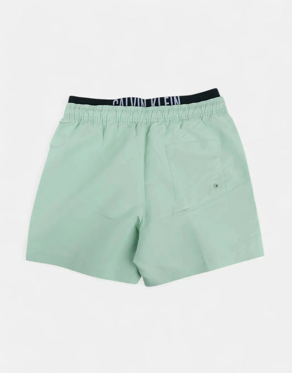 Calvin Klein Men's Iconic Double Waistband Green Shorts - Premium Style