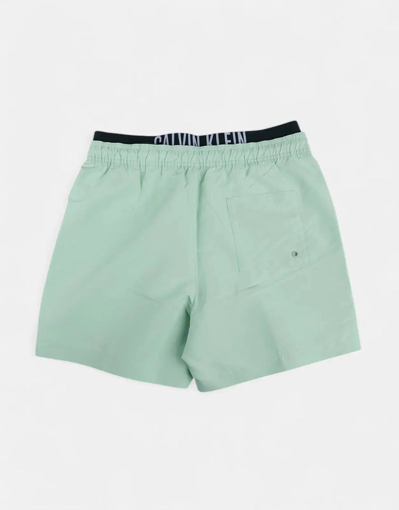 Calvin Klein Men's Iconic Double Waistband Green Shorts - Premium Style