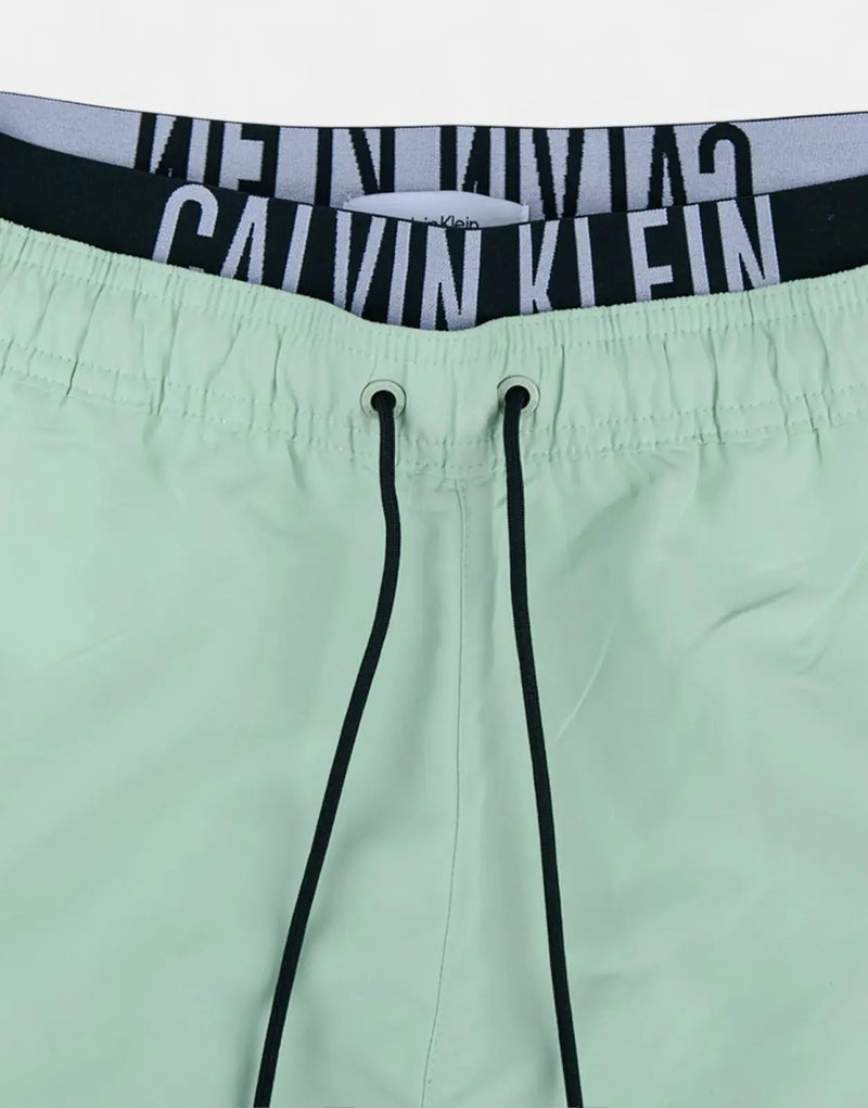 Calvin Klein Men's Iconic Double Waistband Green Shorts - Premium Style