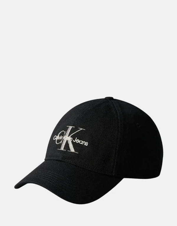 Calvin Klein Classic Mono Logo Embroidered Black Baseball Cap - Adjustable Fit