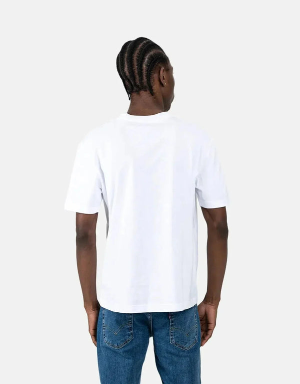 Calvin Klein Monologo Shift White Cotton Tee: Modern Fit, Iconic Style, Comfort