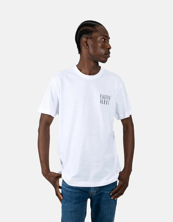Calvin Klein Men's Ombre Text Box White T-Shirt - Modern Comfort Style