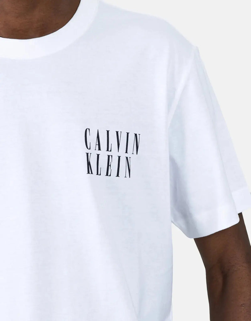 Calvin Klein Men's Ombre Text Box White T-Shirt - Modern Comfort Style