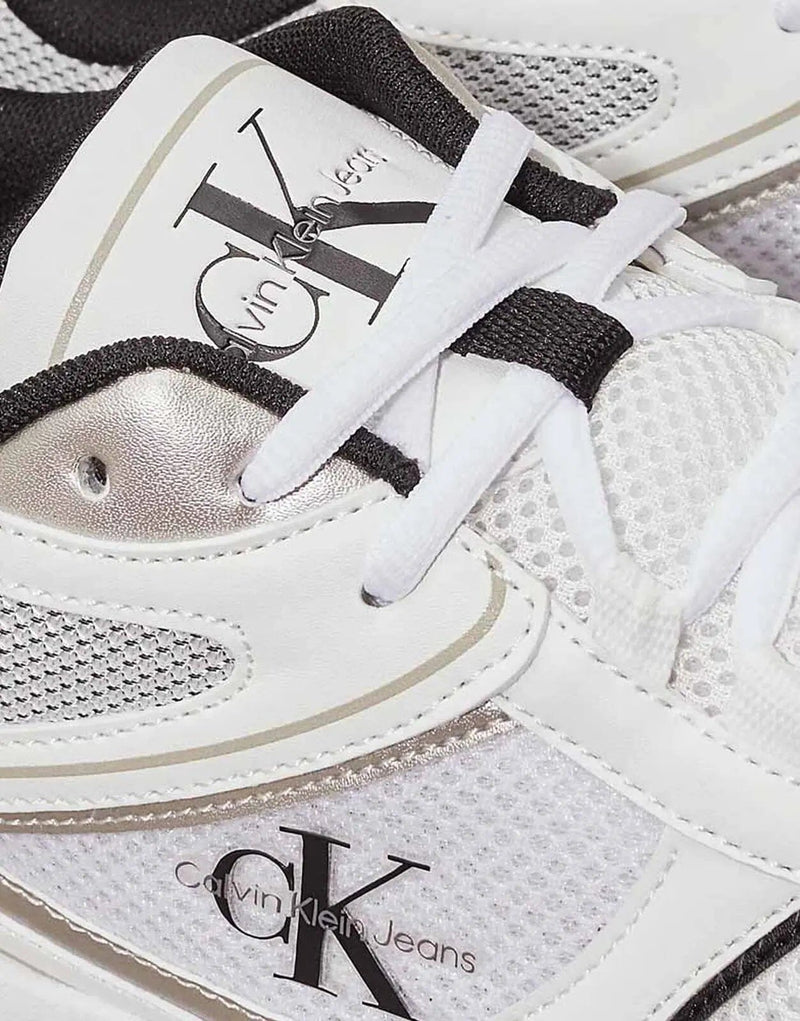 Calvin Klein Retro Tennis Mesh White Sneakers: Classic Sporty Style, Breathable Comfort