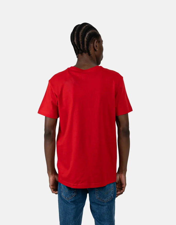Calvin Klein Men's Red Serif Box Graphic Premium Cotton Crew Neck Tee