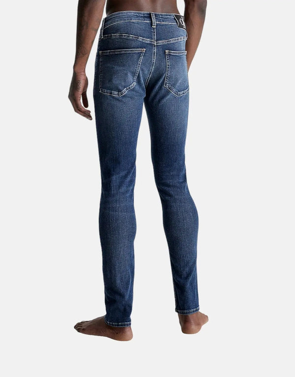 Calvin Klein Men's Stretch Skinny Jeans: Mid Blue, Low Rise, Sustainable Denim