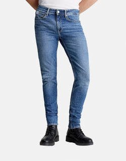 Calvin Klein Men's Comfort Stretch Slim Tapered Medium Blue Denim Jeans