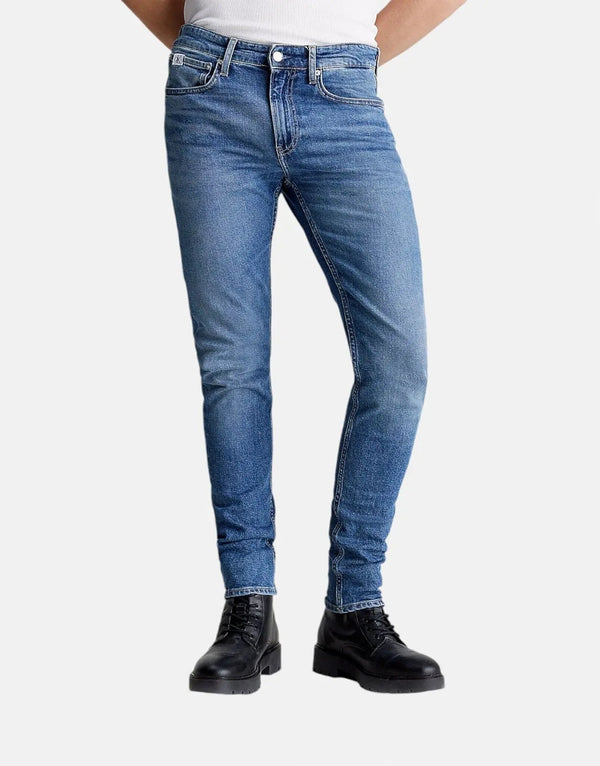 Calvin Klein Men's Comfort Stretch Slim Tapered Medium Blue Denim Jeans