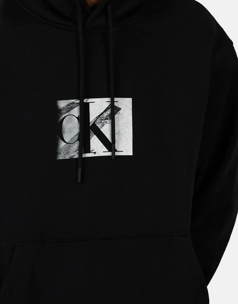 Calvin Klein Men's Small Box Logo Black Hoody: Premium Style, Plush Comfort