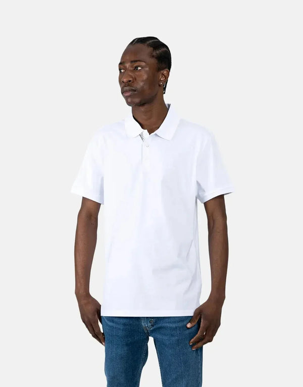 Calvin Klein Men's Smooth Cotton White Polo Shirt - Classic Comfort Style