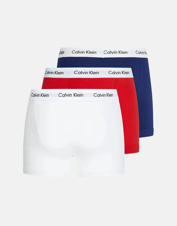 Calvin Klein Men's Premium Cotton Stretch Trunk Underwear 3-Pack, Multi-Color