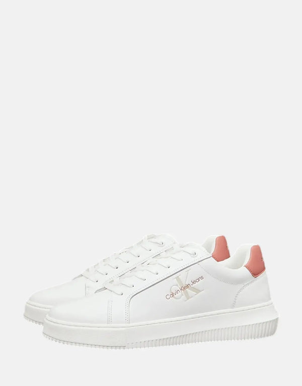 Calvin Klein Men's Chunky Cupsole Mono Sneaker - Stylish White Leather