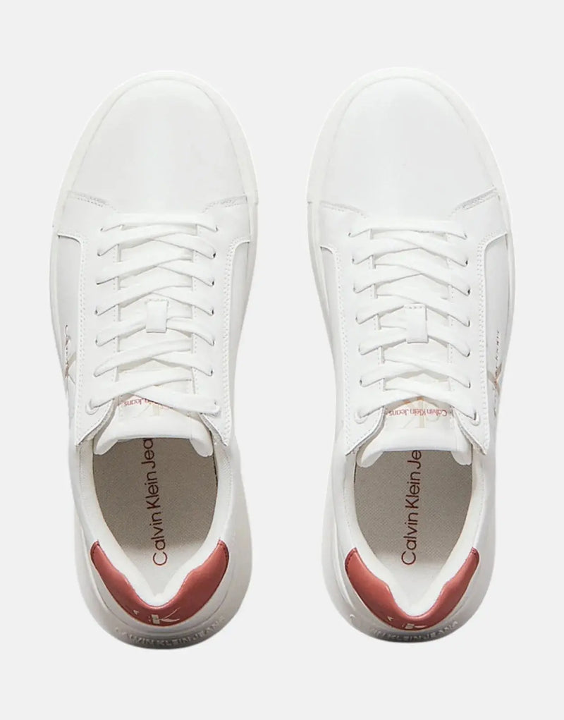 Calvin Klein Men's Chunky Cupsole Mono Sneaker - Stylish White Leather