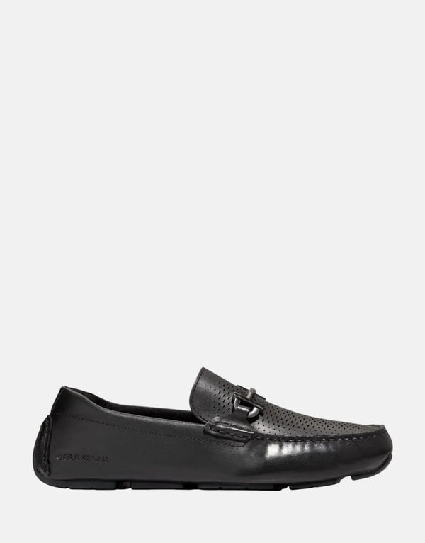 Cole Haan Men's Grand Laser Bit Driving Loafers: Premium Black Leather Comfort