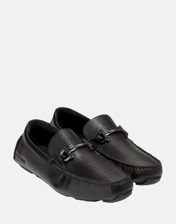 Cole Haan Men's Grand Laser Bit Driving Loafers: Premium Black Leather Comfort