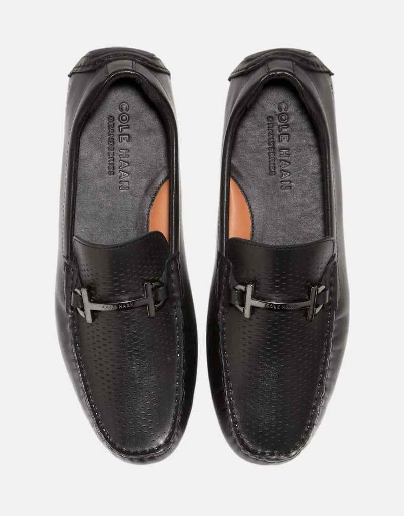 Cole Haan Men's Grand Laser Bit Driving Loafers: Premium Black Leather Comfort