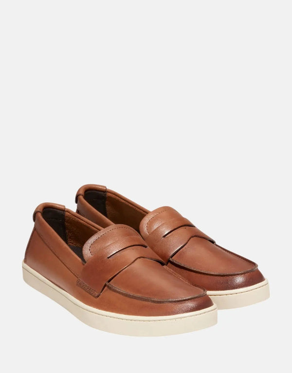 Cole Haan Pinch Weekender Penny Loafers: Men's Tan Angora Leather Comfort Shoes