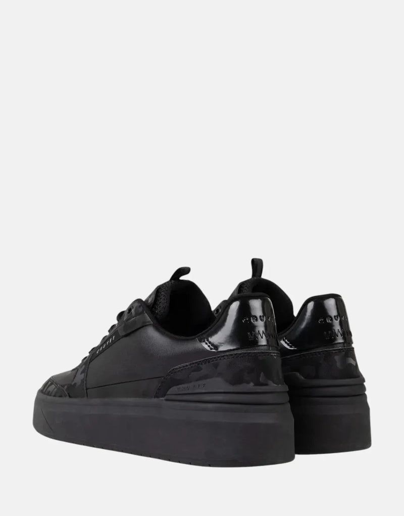 Cruyff Endorsed Black Leather Tennis Sneakers: Sleek, Durable, All-Day Comfort