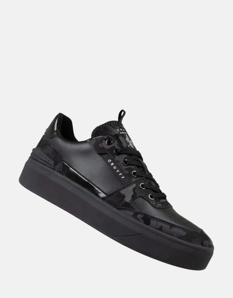 Cruyff Endorsed Black Leather Tennis Sneakers: Sleek, Durable, All-Day Comfort