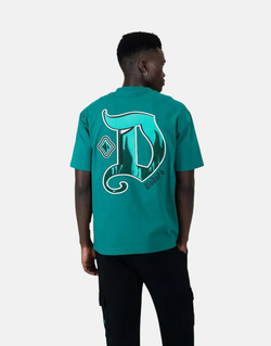 Diadora Cavallo Men's Green Cotton T-Shirt: Relaxed Fit, Premium Comfort Style