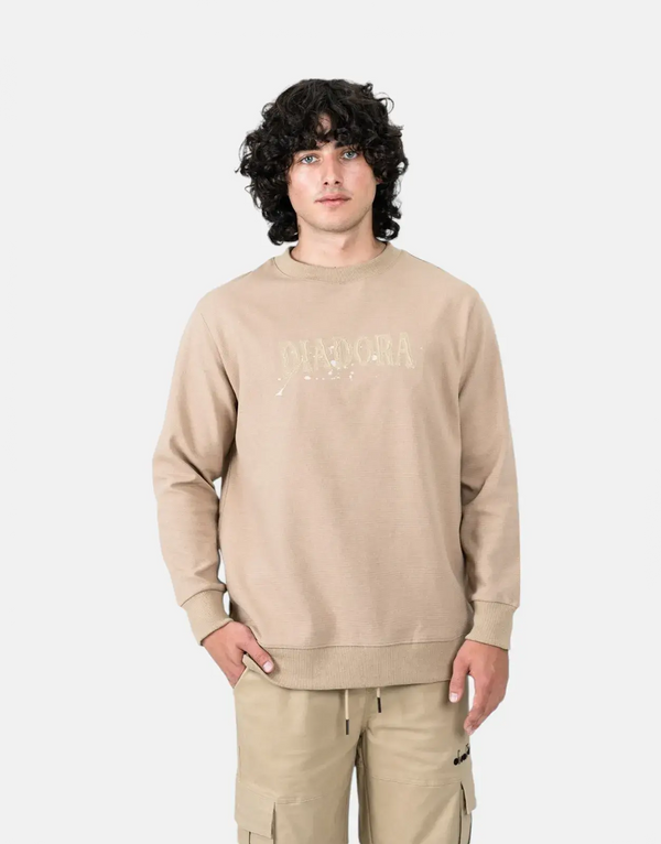 Diadora Men's Dusk Cream Crewneck Sweatshirt - Premium Cotton Blend Comfort