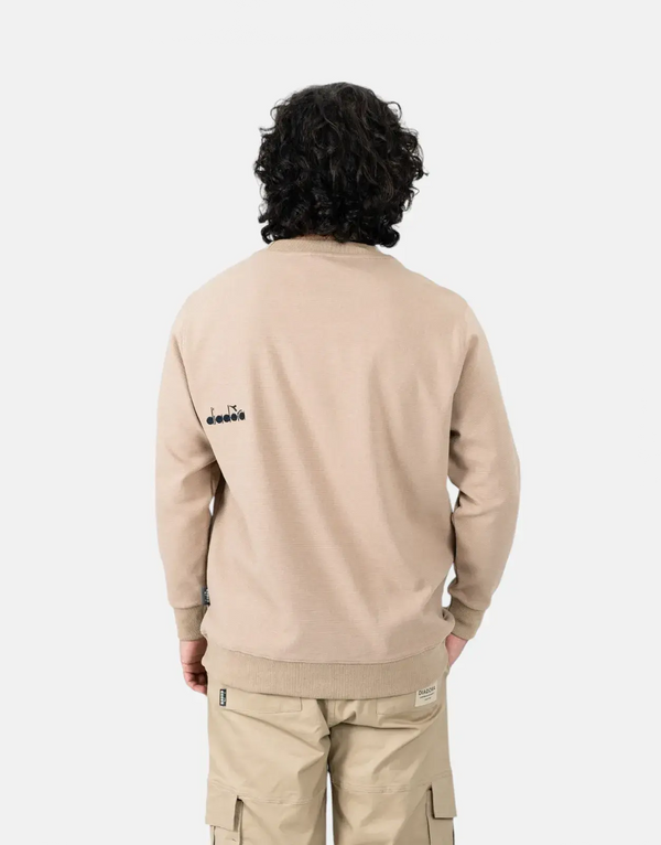Diadora Men's Dusk Cream Crewneck Sweatshirt - Premium Cotton Blend Comfort