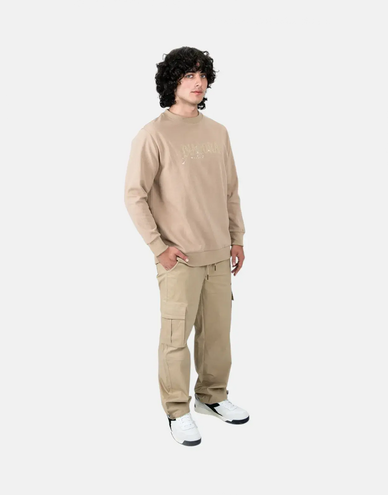 Diadora Men's Dusk Cream Crewneck Sweatshirt - Premium Cotton Blend Comfort