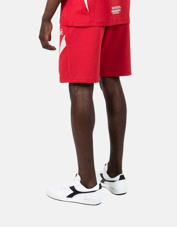 Diadora Elden Brick Red Athletic Shorts - Motorsport Inspired Sporty Comfort