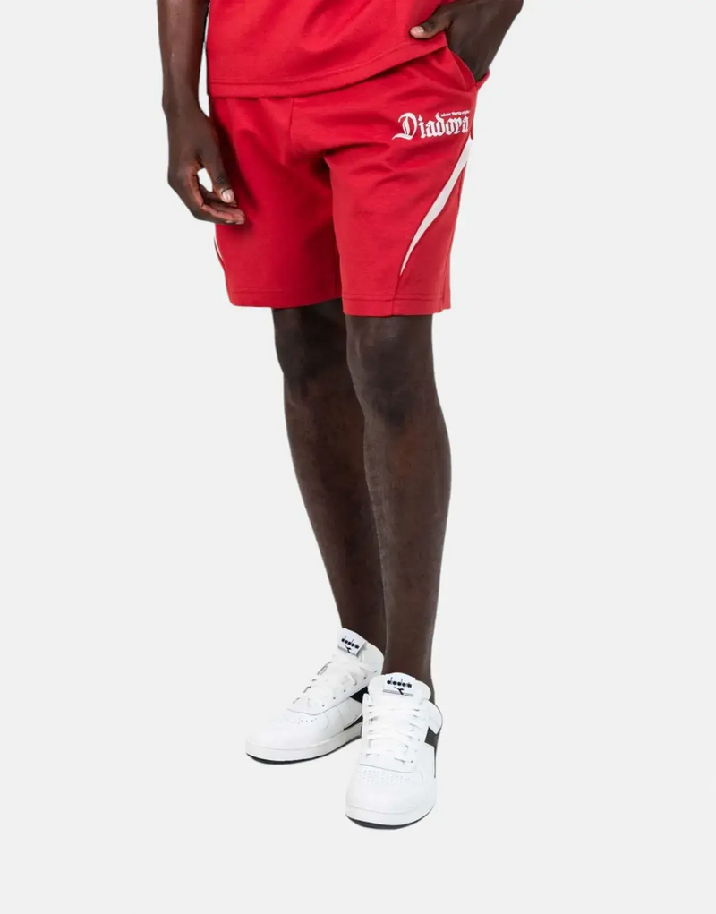 Diadora Elden Brick Red Athletic Shorts - Motorsport Inspired Sporty Comfort