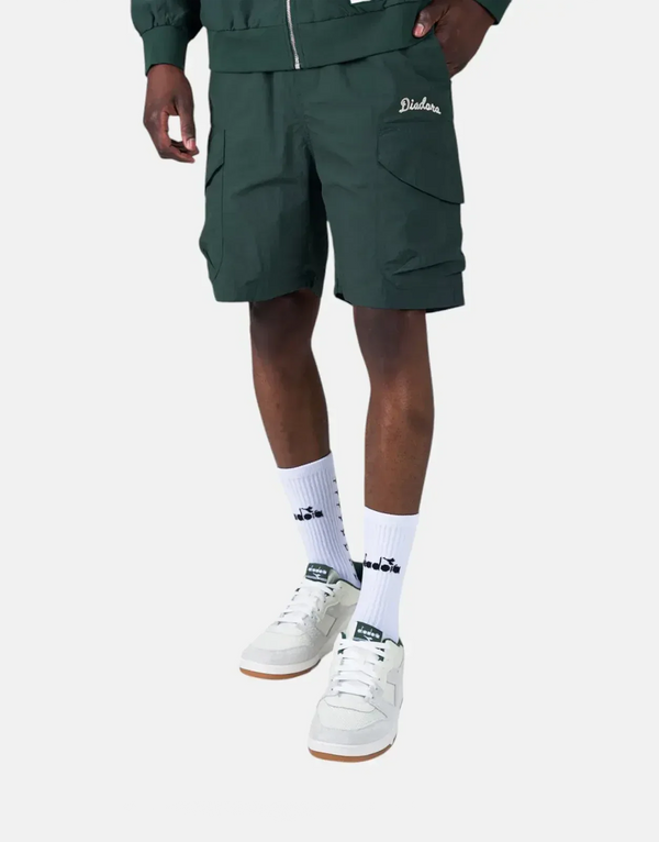 Diadora Men's Green Breeze Lightweight Nylon Performance Cargo Shorts - Ultimate Comfort