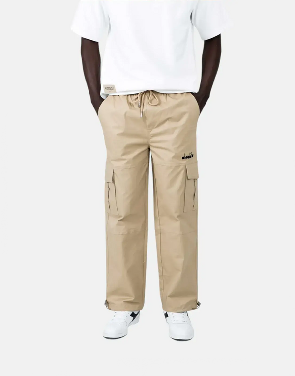 Diadora Terra Brown Cargo Pants: Premium Cotton Blend, Comfortable Fit, Functional Storage