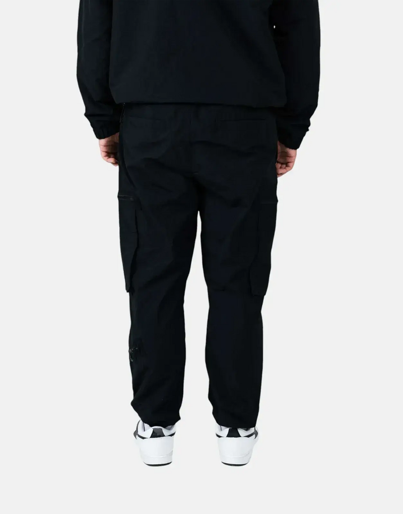 Diadora Vibe Black Ripstop Nylon Cargo Sweatpants with Utility Pockets for Men