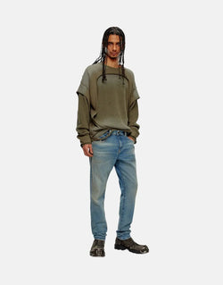 Diesel D-Strukt Slim Fit Jeans: Sustainable Comfort Denim, Medium Blue Wash