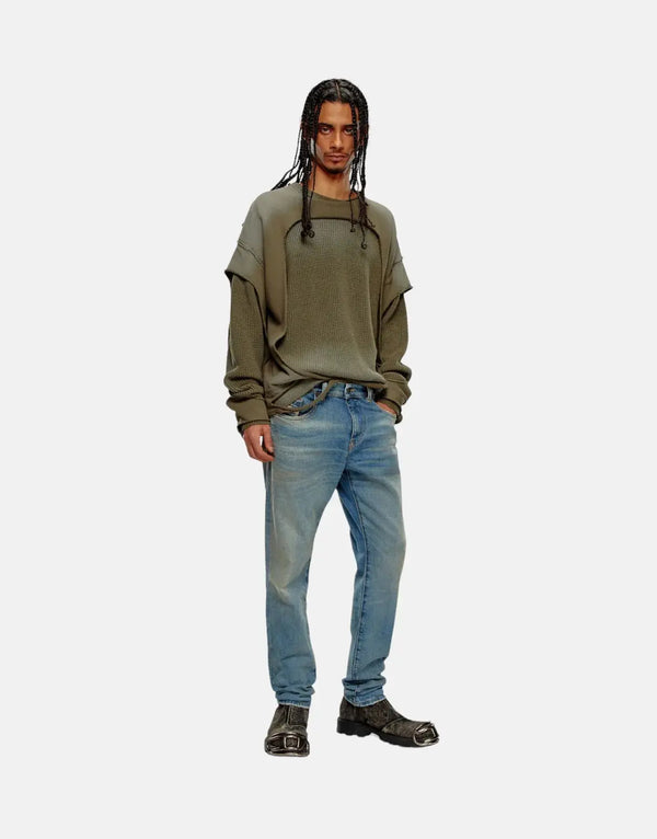 Diesel D-Strukt Slim Fit Jeans: Sustainable Comfort Denim, Medium Blue Wash